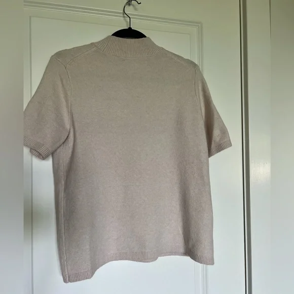 LOFT Sweater Short Sleeve in Palest Pink SZ M - Picture 3 of 7